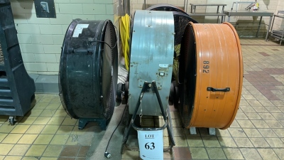 (3) ASSORTED INDUSTRIAL FANS (COOKING AREA)