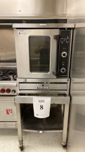 GARLAND HALF SIZE CONVECTION OVEN MODEL MCO-G-5-M w/ SS TABLE ON CASTERS (KITCHEN 2ND FLOOR)