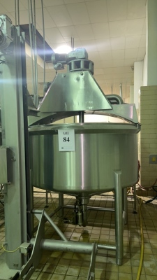 DCI 500-GALLON MIXING KETTLE WITH DUAL 5-HP VERTICAL MOTORS, S/N 93F47389-A (COOKING AREA)