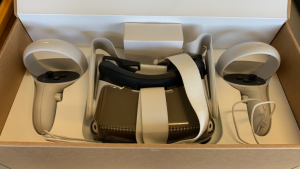 OCULUS META QUEST 2 VR GAMING HEADSET WITH CONTROLS (NO CHARGER) (LOCATION: CECILIA HALL)