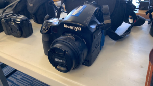 MAMIYA 645AFD WITH 80MM LENS AND BAG (LOCATION: CECILIA HALL)