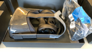 OCULUS QUEST ALL IN ONE VR GAMING HEADSET WITH CONTROLS AND CHARGER (LOCATION: CECILIA HALL)