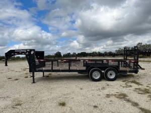 2020 SOUTHWEST GOOSENECK LOWBOY TRAILER MODEL G1483LBSU-20, 20' FEET LONG BY 6' FEET AND 10.75 INCHES WIDE, 14,000 POUND CAPACITY, HEAVY DUTY RAMP, VIN# 1S9UG2026LS683235 TOTAL LENGTH OF TRAILER 29' FEET AND 4" INCHES