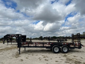 2019 SOUTHWEST GOOSENECK LOWBOY TRAILER MODEL G1483LBSU-20, 20' FEET LONG BY 6' FEET AND 10.75 INCHES WIDE, 14,000 POUND CAPACITY, HEAVY DUTY RAMP, VIN# 1S9UG2026LS683039 TOTAL LENGTH OF TRAILER 29' FEET AND 4" INCHES