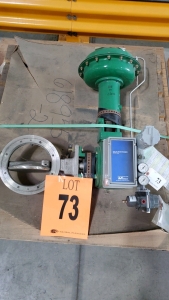 FISHER 8in BUTTERFLY VALVE #150 WAFER STYLE, SS316 W/ POSITIONER 3600 SERIES