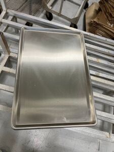 Lot of Approximately 190 Brand New in Box Stainless Steel Baking Pans, 24" x 16"