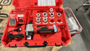 MILWAUKEE M12 CABLE STRIPPER WITH BATTERY CHARGER (NO BATTERY) (MISSING BUSHINGS)