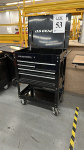 U.S GENERAL 5 DRAWER INDUSTRIAL ROLLER CART (NO KEYS)