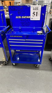 U.S GENERAL 30" 4 DRAWER TECH CART (NO KEYS)