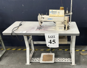 JUKI SEWING MACHINE, JUKI CP-130 CONTROL PANEL, JUKI MODEL: SC-1 WITH TABLE