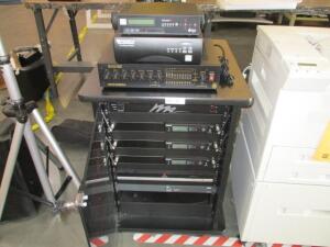 POLYCOM SOUNDSTRUCTURE C8 W/ (3) SHURE SLX4, (1) XTRA XPA 2001,BOGEN AMP, MARCH 8508S, DMX PROFUSION IS AND MICROPHONES.