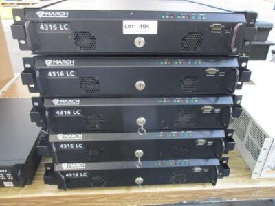 LOT OF 5 , MARCH NETWORKS 4316 LC NVR 16 CHANNEL VIDEO RECORDER