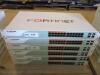 LOT OF 2 , FORTINET FORTISWITCH FS-224D-POE 24 PORT MANAGED GIGABIT POE SWITCH