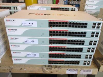 LOT OF 2 , FORTINET FORTISWITCH FS-224D-POE 24 PORT MANAGED GIGABIT POE SWITCH