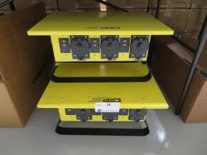 LOT OF (3) CEP 6506-GU PORTABLE POWER DISTRIBUTION UNIT, 50 AMP 125/250 VOLTS 3 POLE 4 WIRE GROUNDING 1 PHASE 60 CYCLES, (USED)