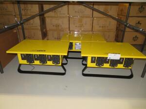 LOT OF (3) CEP 6506-GU PORTABLE POWER DISTRIBUTION UNIT, 50 AMP 125/250 VOLTS 3 POLE 4 WIRE GROUNDING 1 PHASE 60 CYCLES, (NEW)