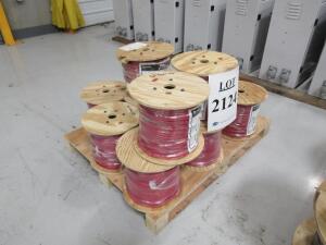 LOT (11) ROLLS OF SOUTHWIRE ROYAL EXCELENE 6 WELDING CABLE, 600 VOLT, PART. NO 104110504, RED, 500'FT PER ROLL