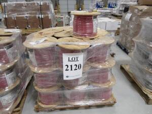 LOT (27) ROLLS OF SOUTHWIRE ROYAL EXCELENE 2/0 WELDING CABLE, 600 VOLT, PART. NO 104160404, RED, 250'FT PER ROLL