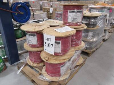 LOT (12) ROLLS OF SOUTHWIRE ROYAL EXCELENE 2/0 WELDING CABLE, 600 VOLT, PART. NO. 104160504, RED, 500'FT PER ROLL