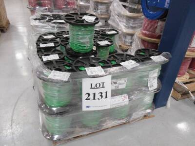 LOT (30) ROLLS OF SOUTHWIRE THHN 6 STR CU GN 500SP GREEN PVC 600V, P/N 20497401, 500'FT PER ROLL