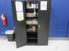 LOT OF (4) BLACK STORAGE CABINETS W/ CONTENTS