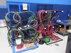 LOT OF ASST'D ELECTRIC WIRE W/ RACKS