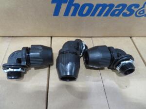 LOT OF (2850) THOMAS & BETTS 1/2" 90 DEGREE BULLET, NON-METALLIC CONDUIT FITTINGS, CAT. NO. LT950P, (NEW)