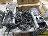 LOT OF (2) CHARGEPOINT DUAL OUTPUT ELECTRIC VEHICLE CHARGING STATIONS WITH (1) RETRACTOR PEDESTAL, (USED)