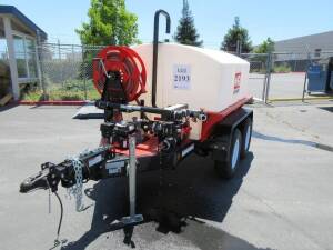 2018 MQ MULTIQUIP WT5C 525 GAL. MOBILE WATER TRAILER WITH MQ QP-2H CENTRIFUGAL PUMP, AND HONDA GX 120 ENGINE, PUMP S/N: 2H-14200, TRAILER VIN#: 4GNBM1224JB051028