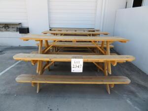 LOT OF (6) WOOD PICNIC BENCHES