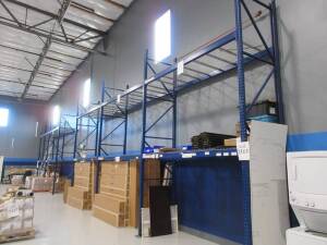 LOT OF ASST'D PALLET RACKING (31) SECTIONS AND (172) BEAMS (DELAY PICK-UP) (BUYER IS RESPONSIBLE FOR CUTTING BOLTS)