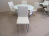 LOT (2) 43" ROUND TABLES WITH GLASS TOP, WITH (4) CHAIRS - 2