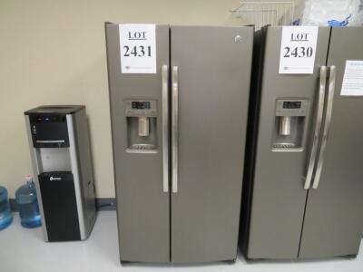 GENERAL ELECTRIC 2-DOOR REFRIGERATOR WITH ICE MAKER, AND GENERAL ELECTRIC MICROWAVE