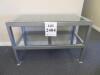 HEAVY-DUTY METAL TABLE WITH SOLAR PANEL AND GLASS TOP, 62" X 30.5" X 41" (UP-STAIRS)