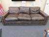 ARIZONA LEATHER 3-PERSON SOFA, 94" X 40" X 31.5"