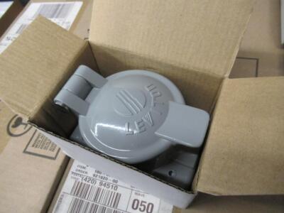 (1200) LEVITON 160-7770 WEATHER RESISTANT METAL COVERS 50LKG REC (NEW) (LOCATED 3855 W. HARMON LAS VEGAS NEVADA)