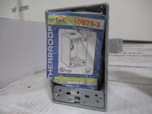 (1200) ORBIT MODEL 1DB75-3 WEATHER PROOF DIE CAST 2-3/4" X 4-1/2" ALUMINUM BOX (NEW) (LOCATED 3855 W. HARMON LAS VEGAS NEVADA)