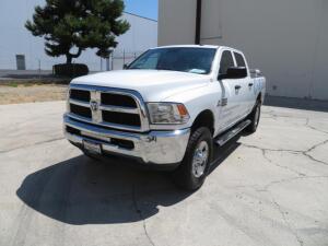 2015 RAM 2500 HEAVY DUTY WITH CUMMINS TURBO DIESEL ENGINE, 4X4, 74 IN BED, DODGE RAM OEM CHROME RIMS WITH 35 INCH TIRES, WEATHER GUARD SADDLE BOX , BA