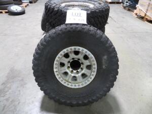 LOT OF (4) FALKEN WILDPEAK M/T 37" TIRES WITH RACELINE RIMS (LOCATION: 6781 Eight Street, Buena Park, CA 90620)