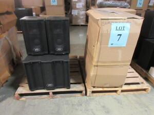 LOT (3) PEAVEY TRIFLEX II THREE-WAY SELF POWERED TWO-CHANNEL SOUND REINFORCEMENT SYSTEM, (CUSTOMER RETURNS), (LOCATION SEC.7)