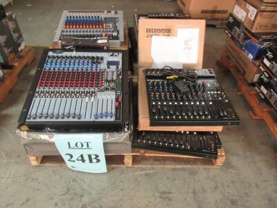 LOT ASST'D PEAVEY MIXERS, PV 14AT, PV 6BT, PV 10AT, XR 1212, PV 14T, FX 2 16 CHANNEL, (1 PALLET), (CUSTOMER RETURNS), (LOCATION SEC.7)