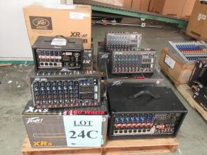 LOT (8) ASST'D PEAVEY POWER MIXERS, XR'S, XR-AT, PV 8500, PV 5300, (CUSTOMER RETURNS), (LOCATION SEC.7)