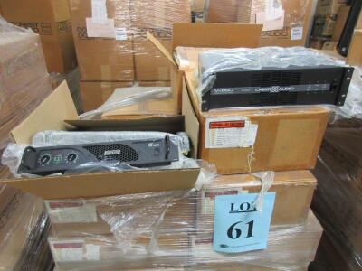 LOT (18) ASST'D CREST AUDIO AMPLIFIERS, VS650, LT2000, LT1500, ST2000, ETC., (CUSTOMER RETURNS), (LOCATION SEC.7)