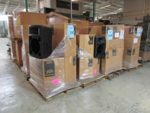 LOT ASST'D 15" AND 12" EMPTY ENCLOSURE PLASTIC MOLDED SPEAKER CABINETS, (6 PALLETS), (LOCATION SEC.7)