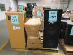 LOT (3) PEAVEY 215 AND (2) PV 215D SPEAKERS, (CUSTOMER RETURNS), (LOCATION SEC.5)