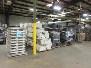 LOT ASST'D EMPTY ENCLOSURE PLASTIC MOLDED SPEAKER CABINETS, PLUS SPEAKER COVERS, (54 PALLETS), (CUSTOMER RETURNS), (LOCATION SEC.5)