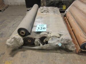 LOT ASST'D BROWN POLYPRO, GREEN AND ASST'D COLORS SPEAKER BOX COVERING MATERIAL, (3 PALLETS), (LOCATION SEC.5)