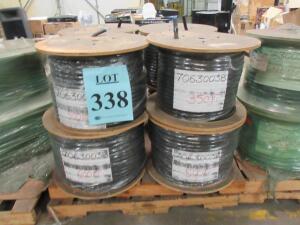 LOT (8) ROLLS OF 24 AWG INDIV SHLD 48 PR BLACK JKT CABLE, (3) 600'FT, (3) 500'FT, (1) 350'FT, (1) 70'FT, (LOCATION SEC.5)