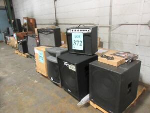 LOT ASST'D PEAVEY ELECTRONICS, SPEAKERS, GUITAR AMPS, MIXER, DM 118 SUB, PV-118D, DM 112, PR 15, VYPYR VIP-1, VIP-2, VYPYR PRO-100, VALVEKING 112, (5