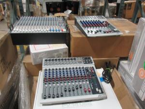 LOT ASST'D PEAVEY MIXERS, PV 14 USB, PV 10 USB, PV 20, PV 8, X20R, (1 PALLET), (CUSTOMER RETURNS), (LOCATION SEC.1)